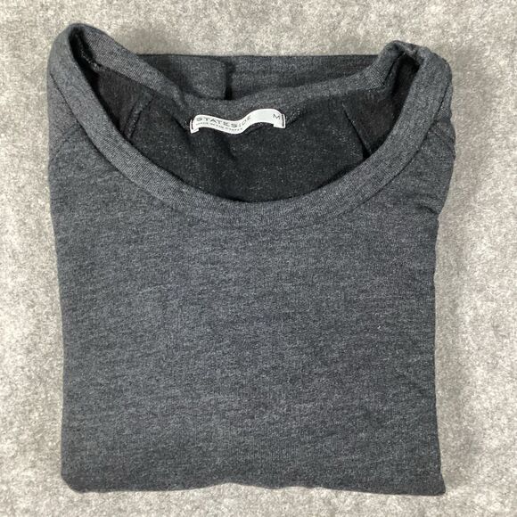 Stateside Women’s Medium Sweatshirt Crew Neck Charcoal Gray Pullover Casual Boho - Picture 10 of 13